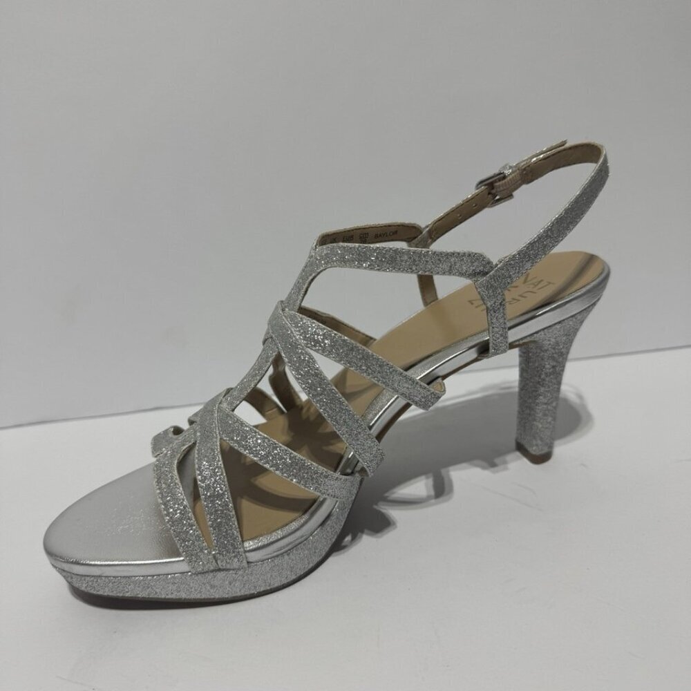Naturalizer Womens Baylor Sandal Silver Glitter Size 10 M - Picture 2 of 6